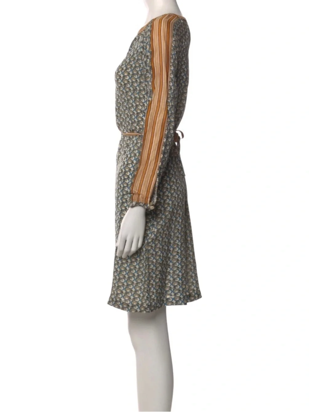 Tory Burch Silk Dress 4 Promenade Retro Elephant Print Belted Resort Vacation